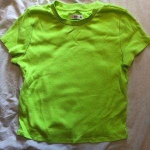 TNA ribbed crop t shirt size M in neon green